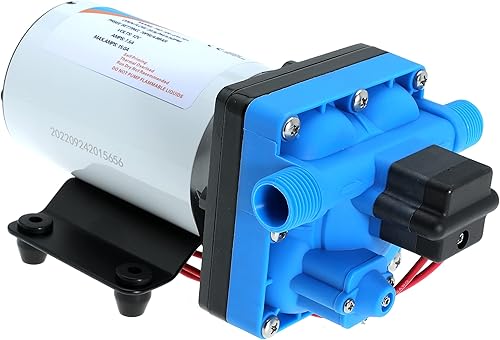 Miniatura 2 de Bomba de diafragma de presión de transferencia de agua dulce de 12 V 55 GPM 70 PSI 208 L bombas autocebantes marinas con adaptadores de manguera de