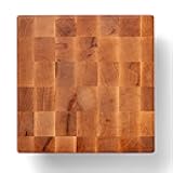 MC Series Square Wooden Maple Cutting Board 12”x12” – 3” Thick, 13-lb Non-Reversible Butcher Block with Raised Feet & End-Grain