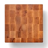 MC Series Square Wooden Maple Cutting Board 12”x12” – 3” Thick&comma; 13-lb Non-Reversible Butcher Block with Raised Feet & End-Grain