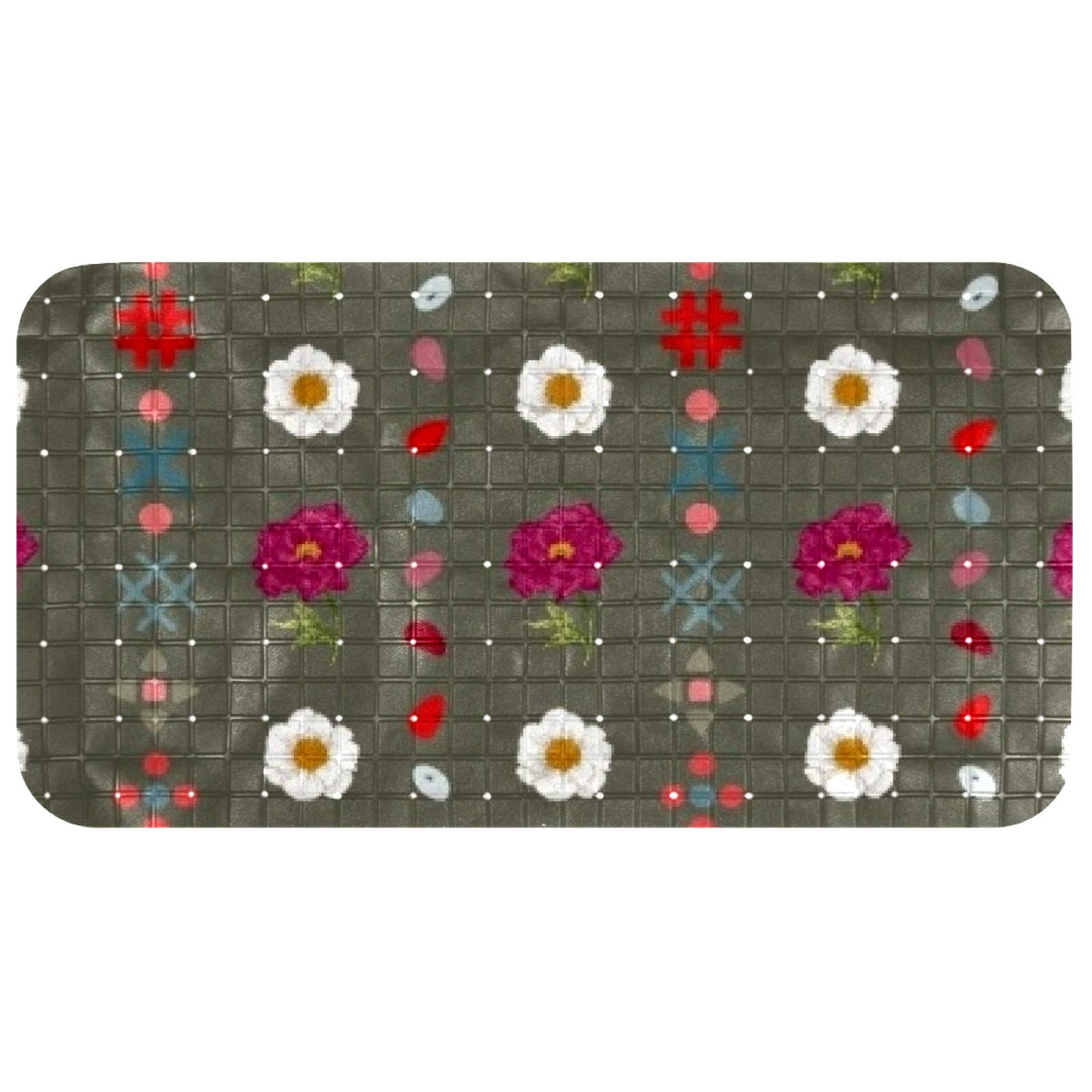 Tapis de bain antidérapant tout-petits motif bouquet de fleurs : douceur et sécurité rituelle