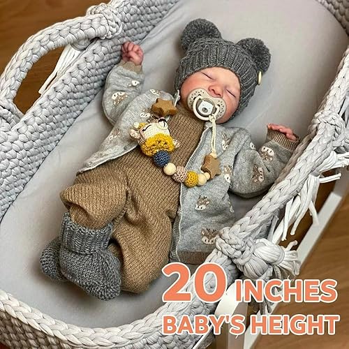 Miniatura 5 de ADFO Muñecas de bebé Reborn realistas de 20 pulgadas, muñeca de bebé realista de sensación suave, muñecas de bebé de la vida real, muñecas