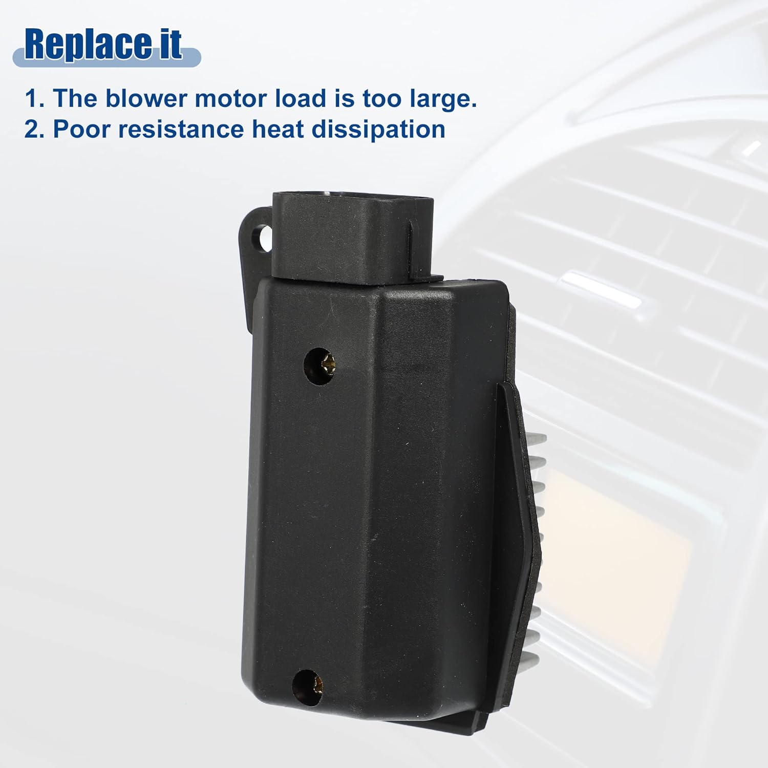 ACROPIX HVAC Blower Motor Resistor Heater Fit for Lincoln Navigator 2002-2010 6L2Z19E624A - Pack of 1 Black Silver Tone