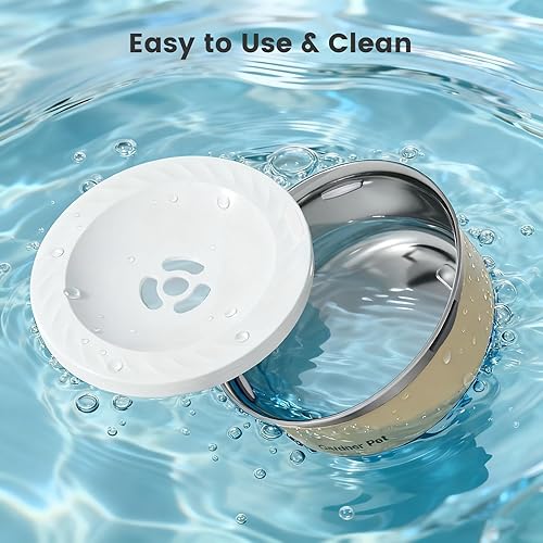 Miniatura 9 de Gardner Pet Tazón de agua lenta para perros, 2L68oz a prueba de derrames, cuenco de agua para mascotas con disco flotante, dispensador de agua de