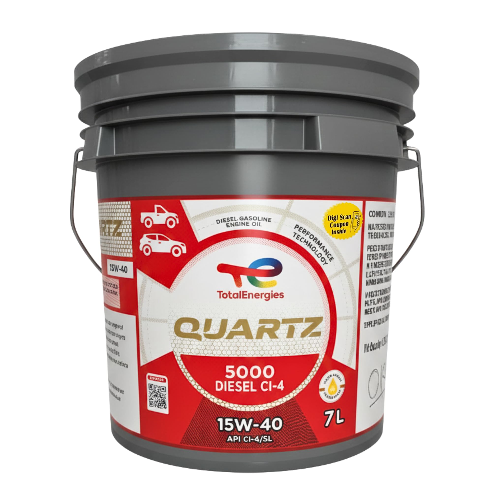 TotalEnergies Quartz 5000 Diesel 15W-40 API CI-4/SL Clean-Shield Technology | Advanced Cleanliness | High Performance Technology | Engine Oil for Cars (7L)-image-47
