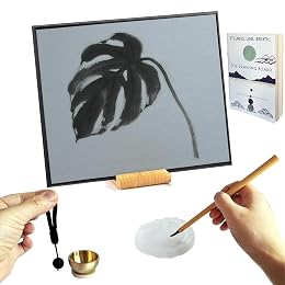 AOVOA Zen Buddha Water Drawing Board with Meditation Drawing Breathing Instruction and Mini Singing Bowl, Zen Water Painting Set for Relaxing, Mindfulness Practice, Unique Gifts for Men and Women