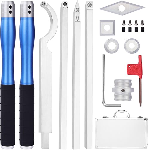 Juego de herramientas de torneado de madera con punta de carburo, herramientas de torno de madera con 2 asas extraíbles y un conector ajustable, disponible en Yaxa Peru