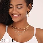 Collier de Choker en couches d'or pour les filles, 14K Vrai plaqué or CZ Collier pendentif croisé, collier de stratification de chaîne de serpent plat Dainty pour cadeau