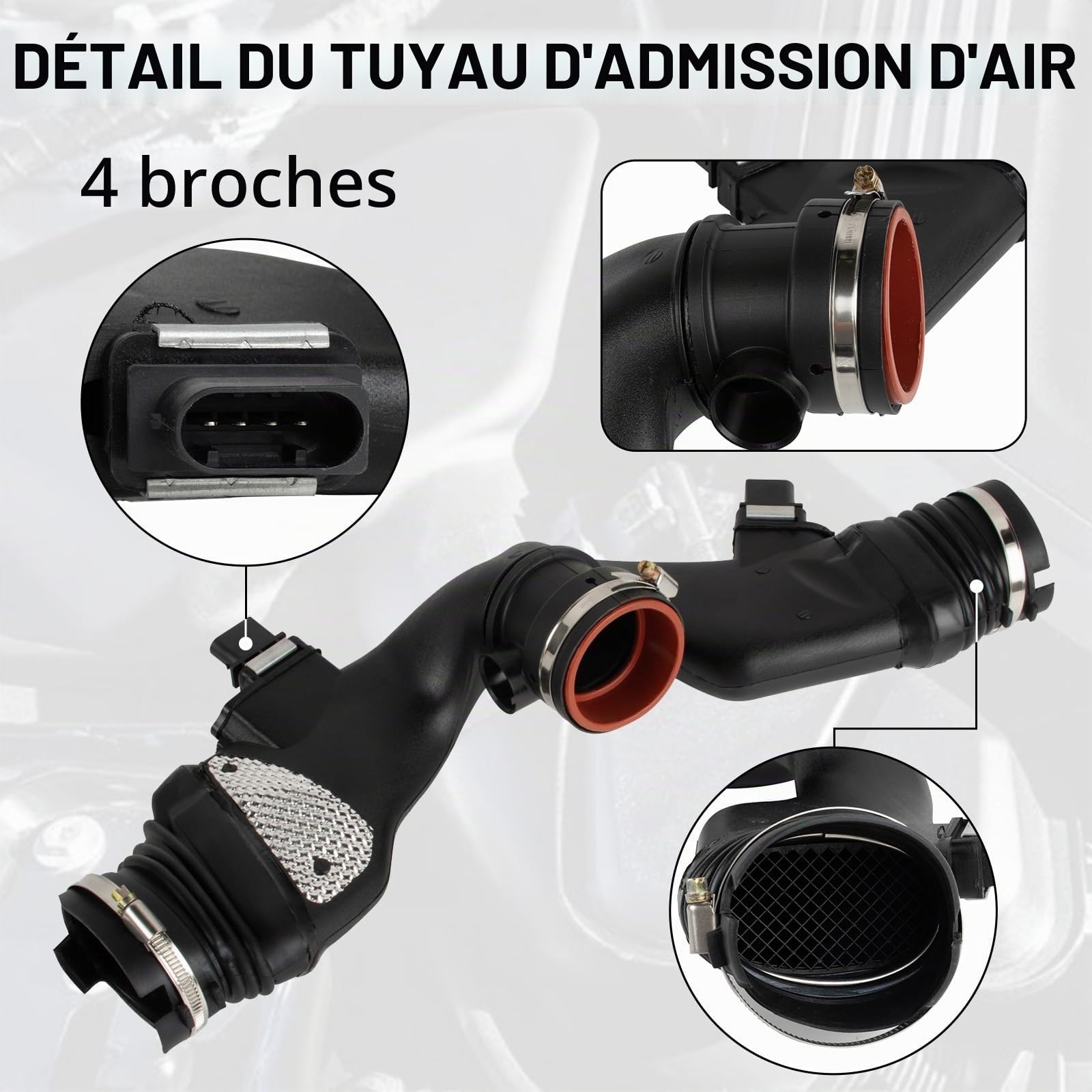 6420908237 Tuyau d'admission d'air compatible avec V6 OM642 Classe R W251 R350 CDI 2007-2014 Classe S W221 S320 S350 CLS C219 2005-2010 6420906397 6420907497