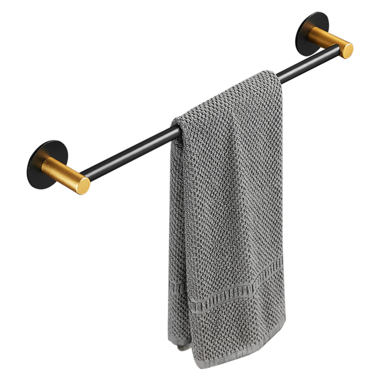 Porte-serviettes sans perçage en aluminium noir mat de 50 cm pour salle de bain