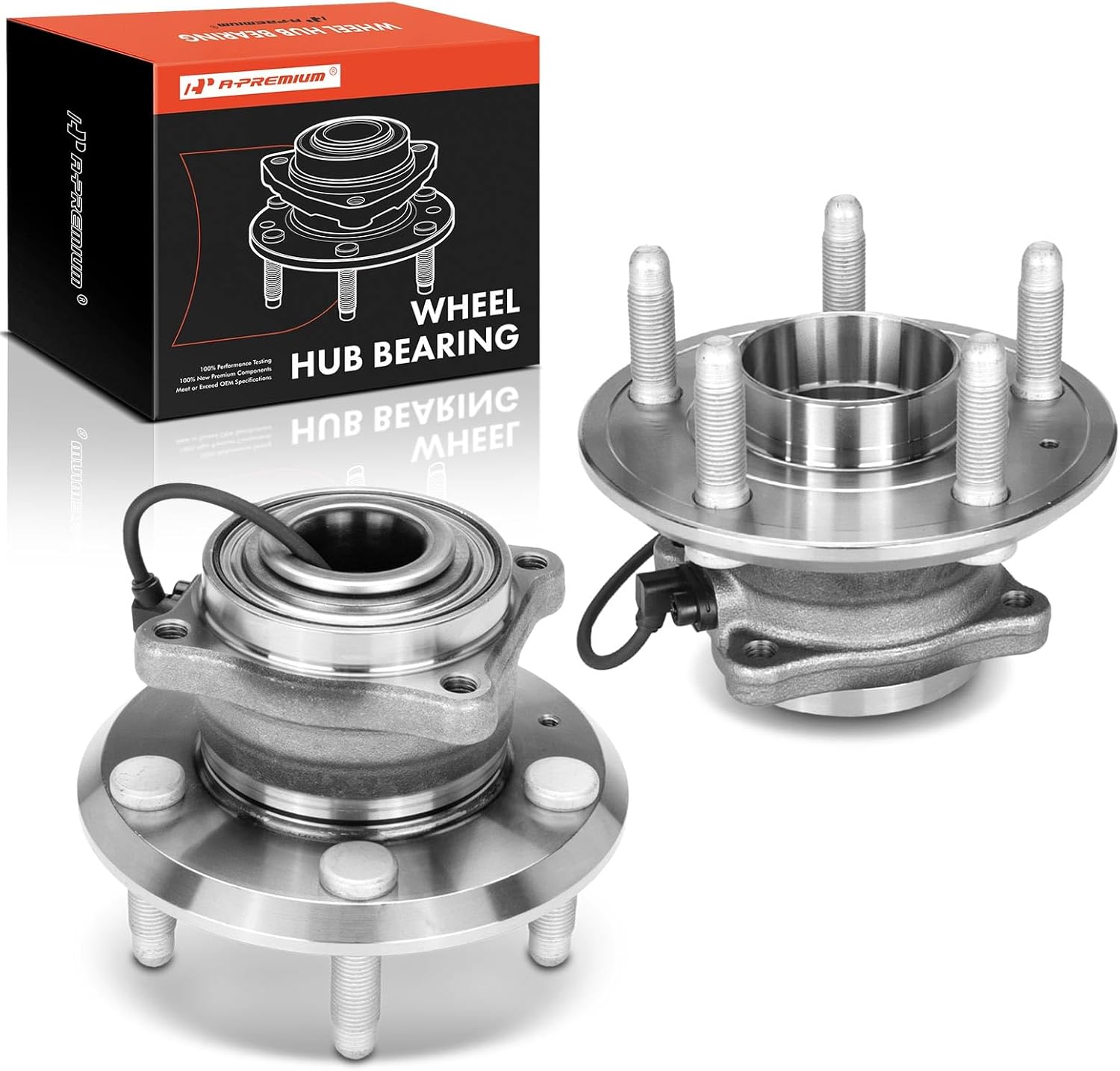 A-Premium 2 x Rear Wheel Bearing and Hub Assembly with ABS & 5-Lug Compatible with Chevrolet Equinox 2010-2017, GMC Terrain 2010-2017