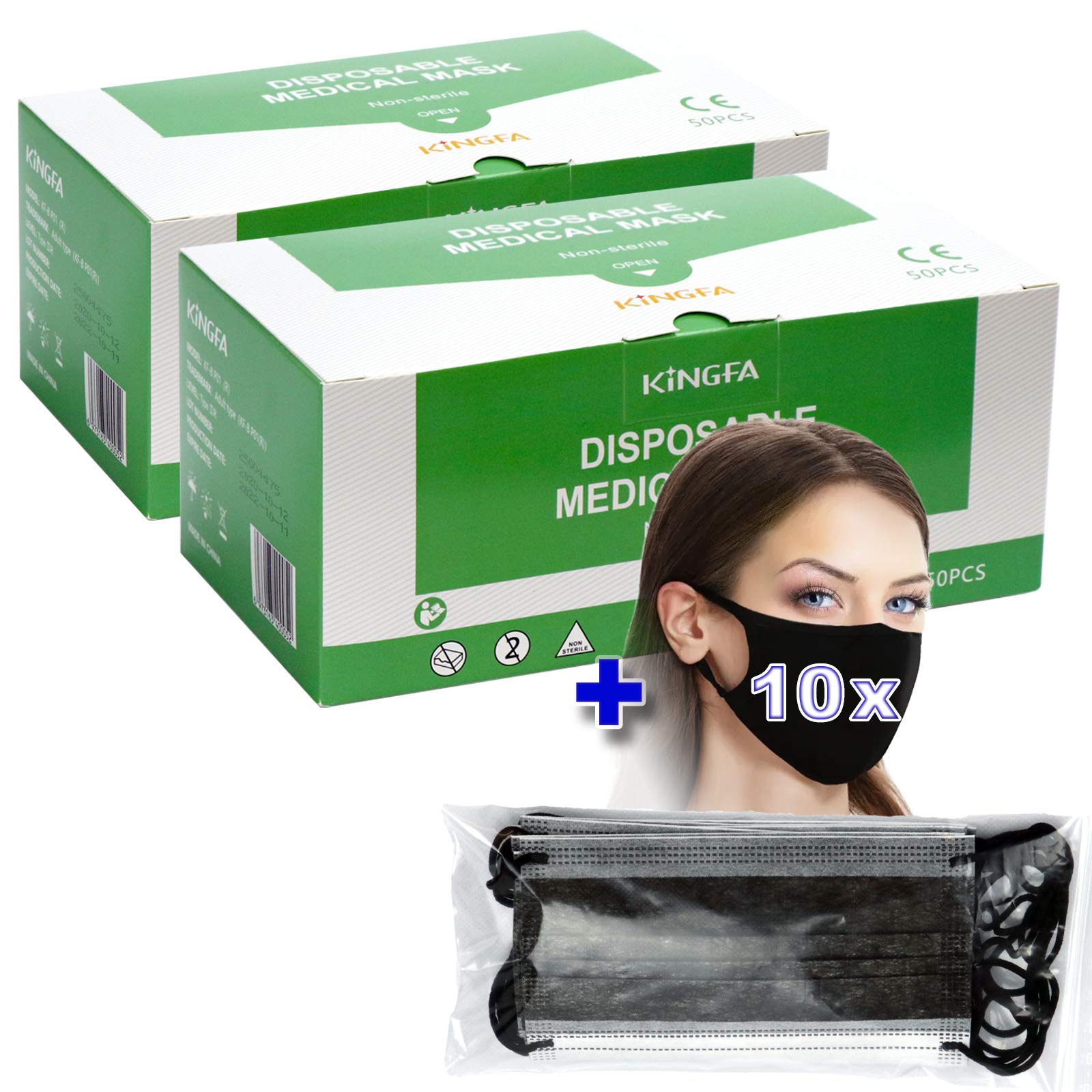 50x BBE Solutions OP-Maske Typ IIR – 3-lagig, EN 14683 Zertifiziert, Blau