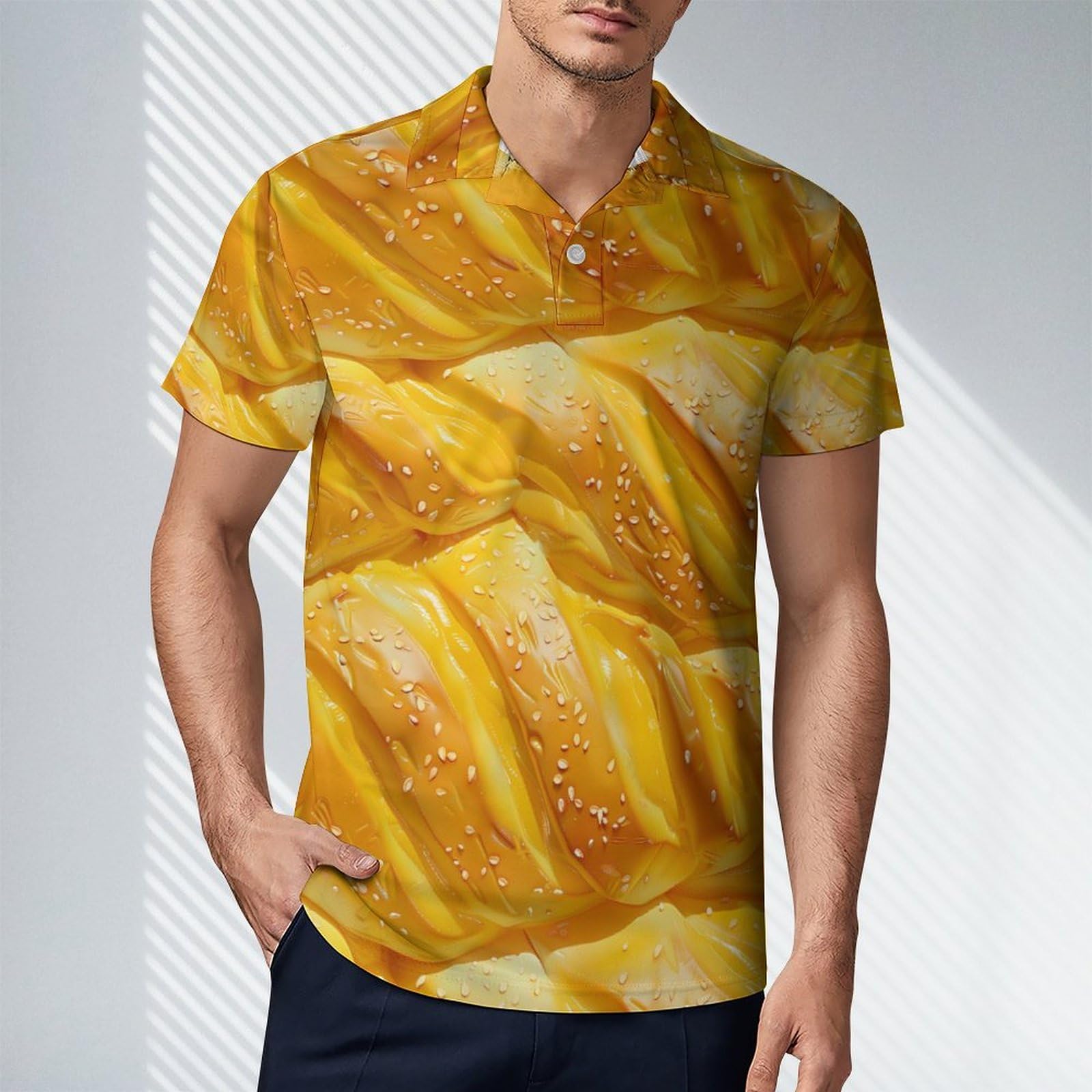 Bread Novelty Men's Short Sleeve Shirts Funny Golf Tennis Work T-Shirt Sport Tee 3XL