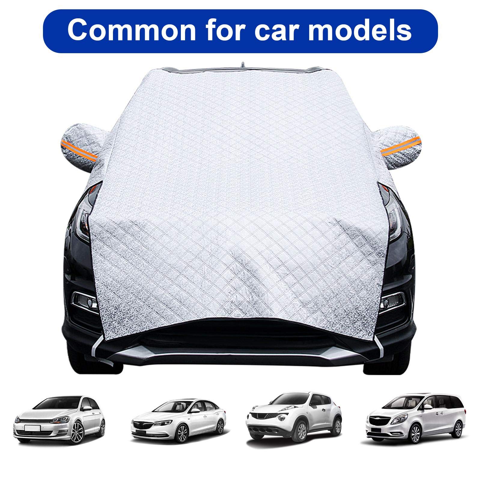 Couverture Pare-Brise Voiture, Bâche Pare Brise Protection Magnétique Couverture Repliable, Universelle pour Voiture Anti Givre, Neige, Glace, Pluie et Soleil