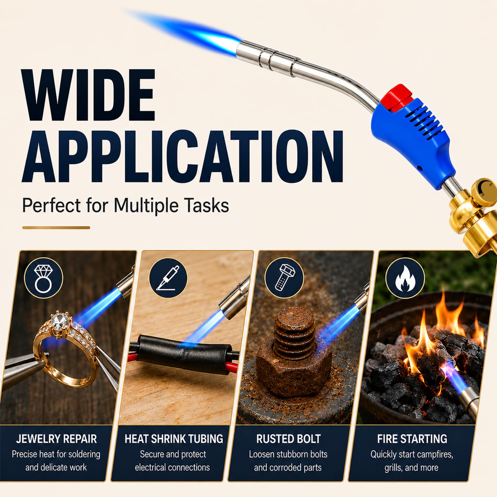 Mapp Gas Torch Head, 360° Rotatable Propane Torch, Welding Torch — Amazon image 3