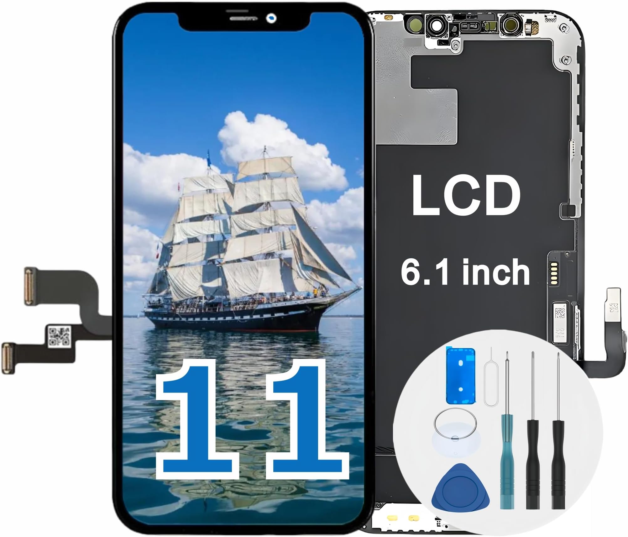 passionTR for iPhone 11 6.1 Inch Retina HD LCD Digitizer Display Touch Screen Replacement Full Complete Touchscreen Assembly Set with Repair Tools Kit Waterproof Frame Adhesive…