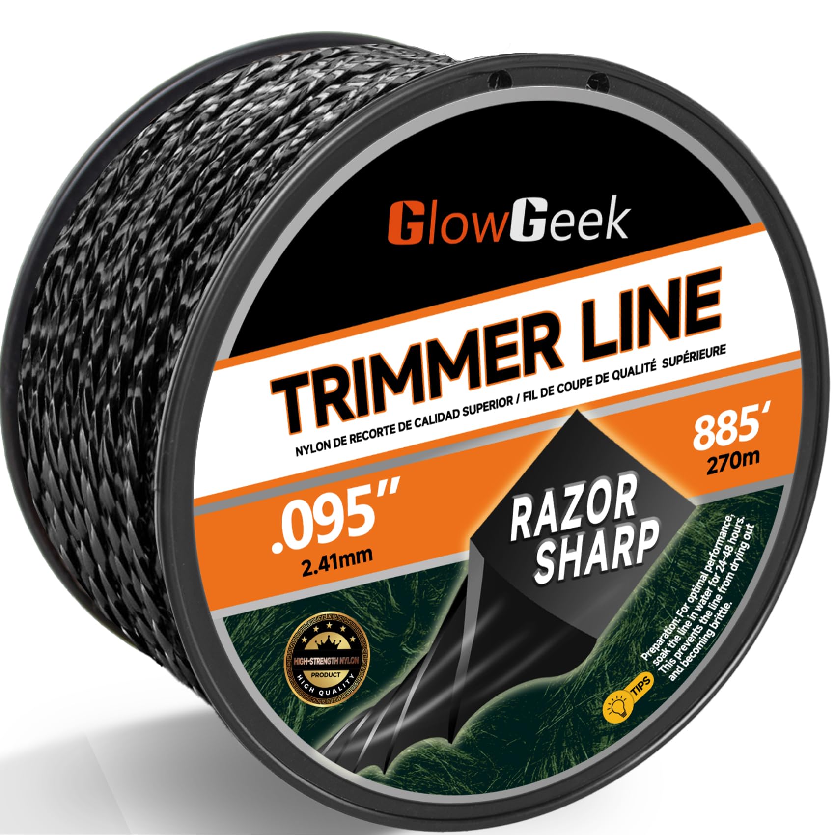 2.8Lb(885 ft) 0.095" for Black Diamond Trimmer Line for Echo Trimmer Line, Twisted Weed Wacker String, Heavy-Duty Weed Eater String Line for Ego Grass Cutter, Part No. 330095073