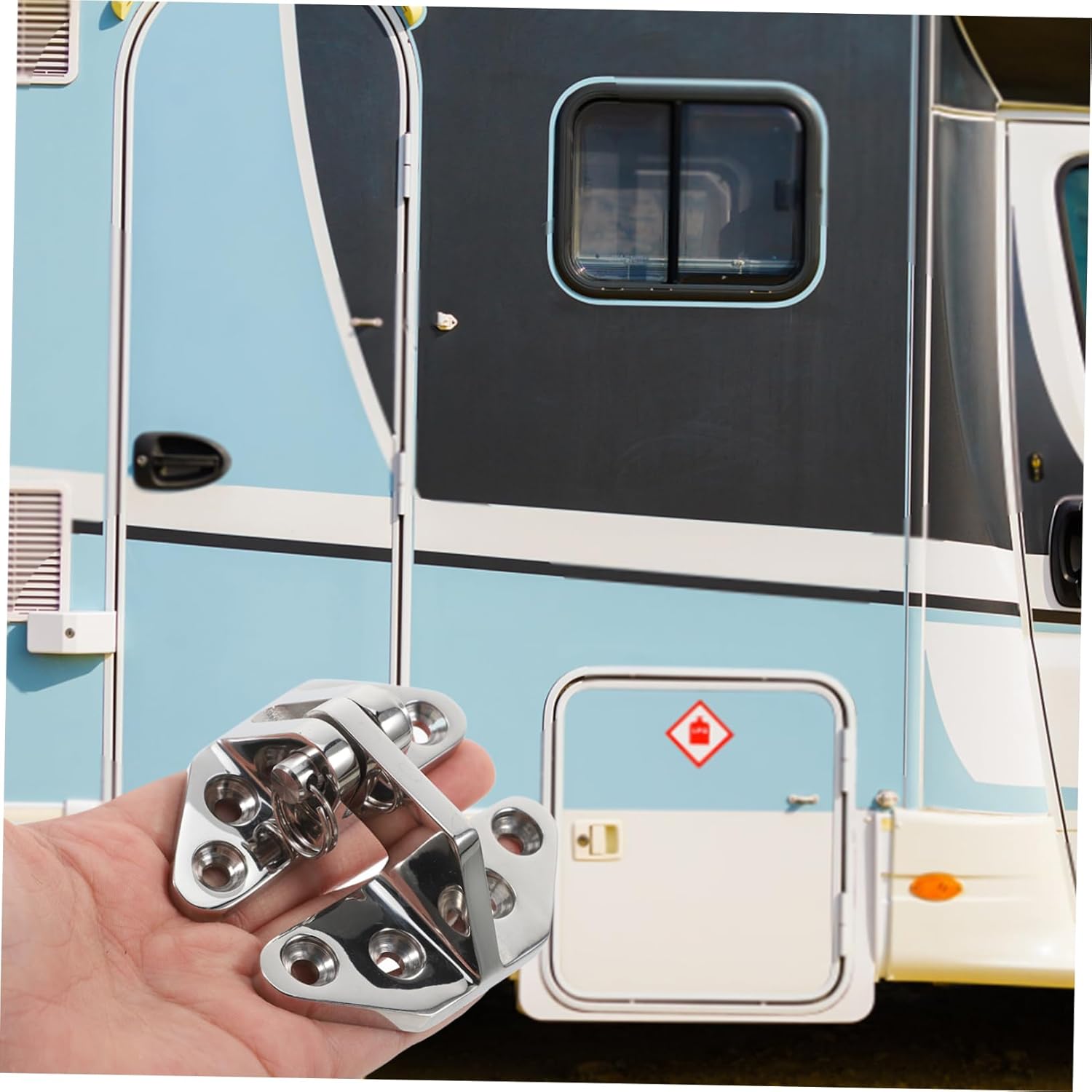 Cabilock 2Pcs Heavy Duty Grade Stainless Steel Hinges Versatile Boat Hatch Hinge for Deck Cabinets and Doors Easy Installation Wear Resistant Sturdy Design for Yachts and Rvs