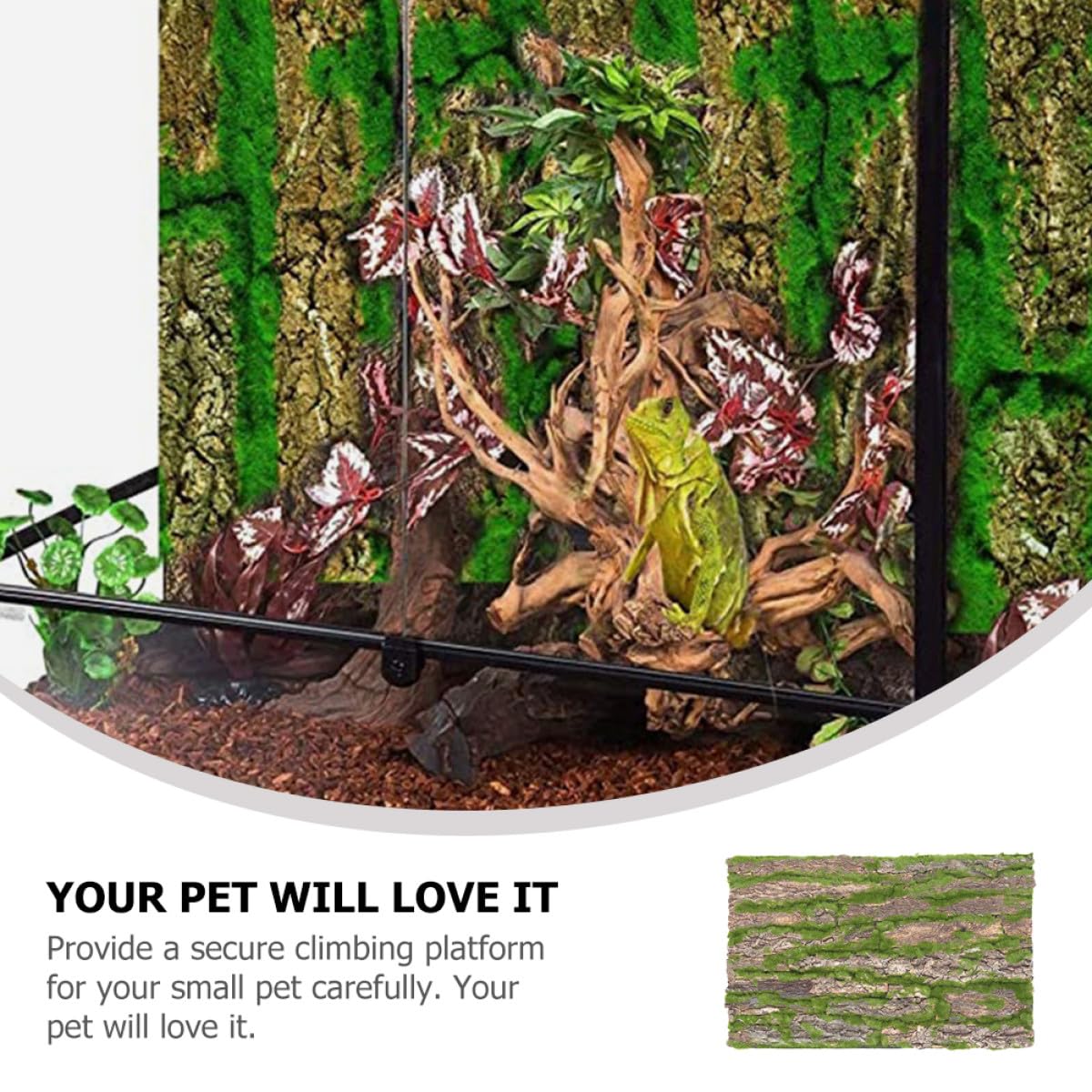 STOBAZA Terrarium Kork Baumrinde 30x50cm Reptilien Kletterdekor und Rückwand mit Natürlicher Oberfläche für Echsen und Amphibien im Terrarienbereich