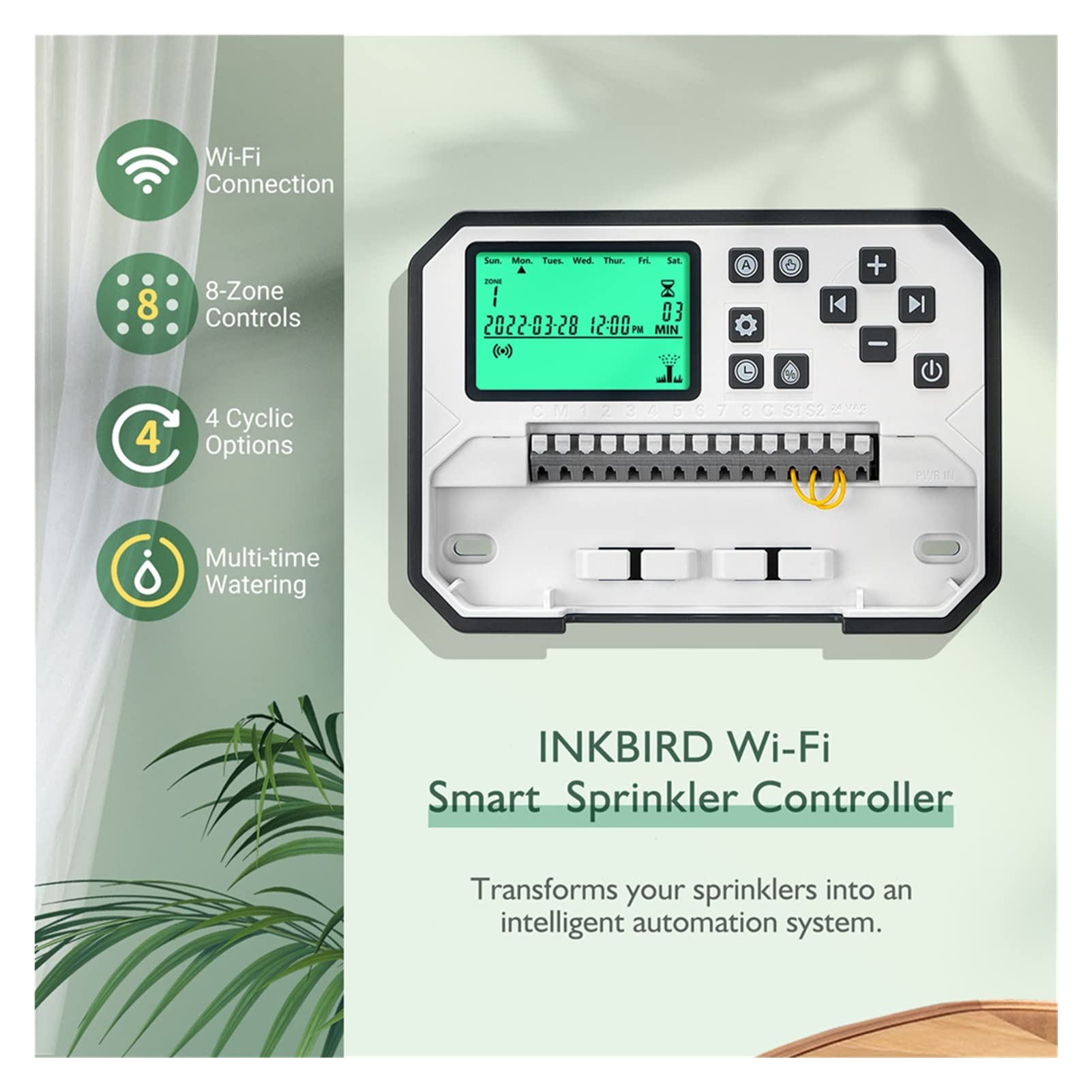 Wifi Programowalny system kontrolera nawadniania dla 8 strefy inteligentny tryskacz cyfrowy timer podlewania z LCD Monitor