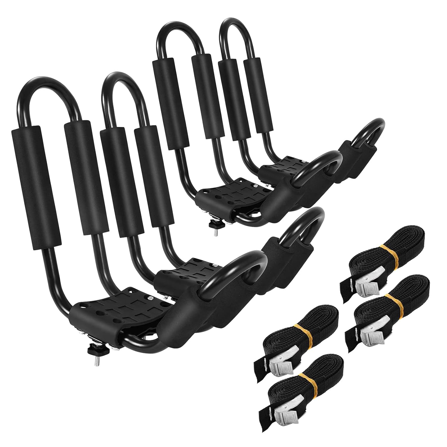 GYMAX 2Pairs Universal Kayak Roof Rack, JBar Roof Top Carrier with