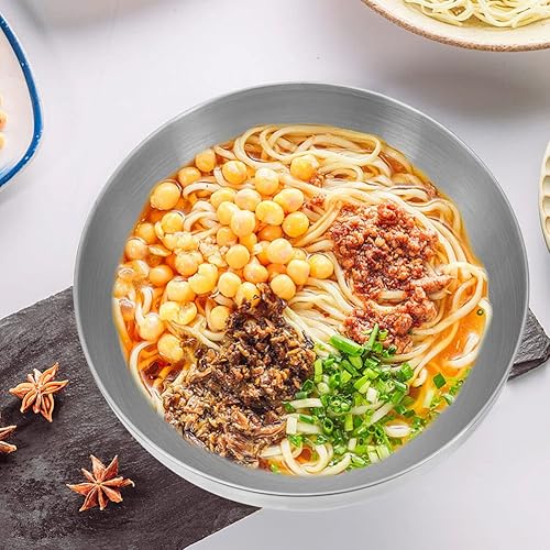 Miniatura 2 de Cabilock Cuencos de acero inoxidable coreano para servir de metal, tazón pequeño para mezclar, cocina tazón de preparación para ensalada, cereales,