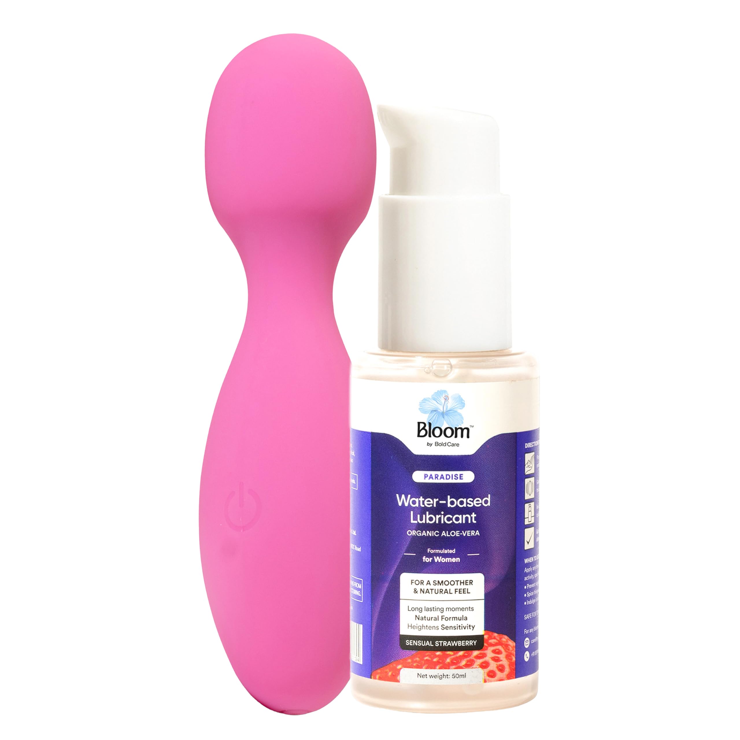 Bloom Gliding Temptation Combo for Stress Release | 1 Mini- Wand Massager & 1 Water-Based Lubrication (50ml)-image-38