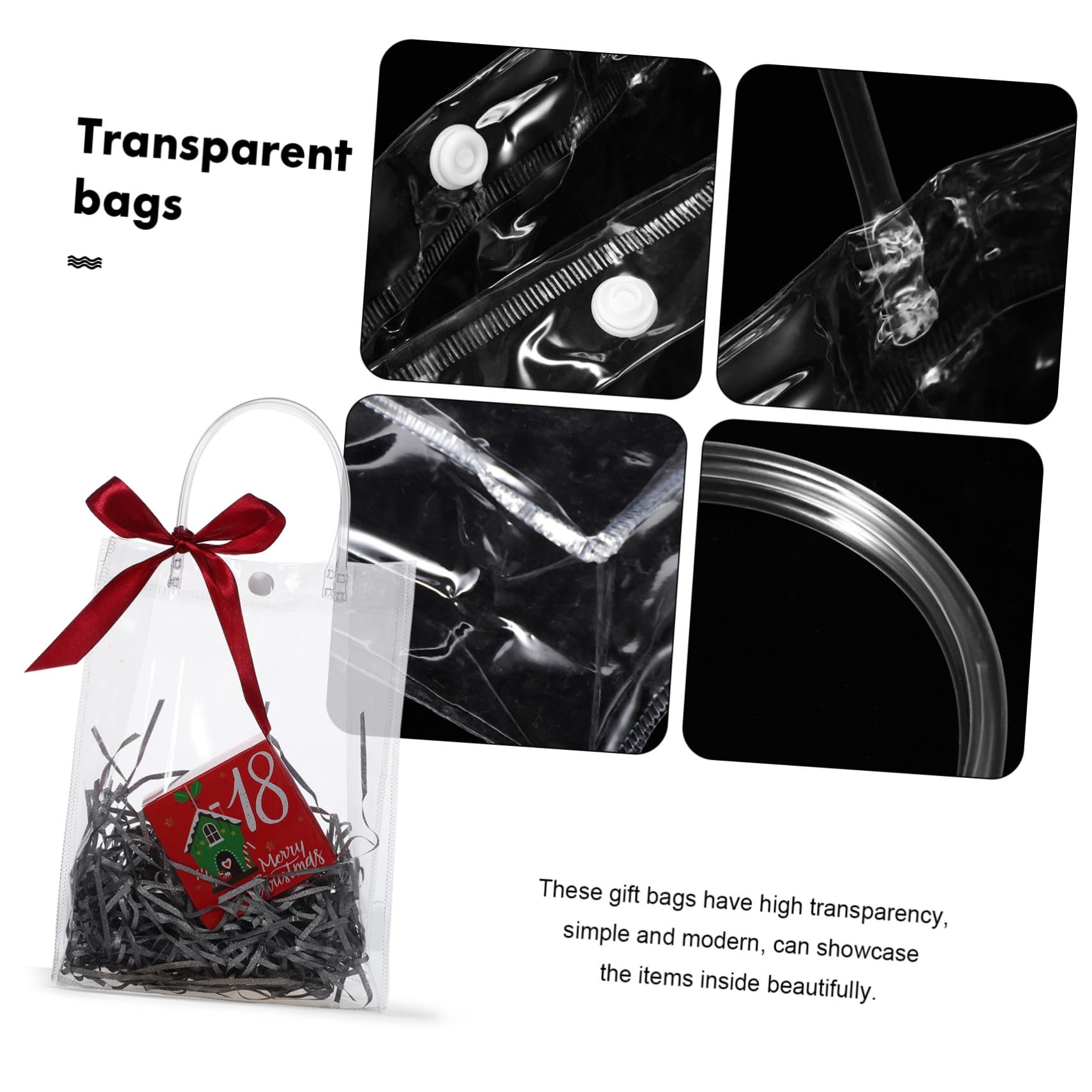 UTHCLO 20 piezas Bolsa de Regalo Transparente con Asas Resistentes de Unidades Reutilizable para Bodas Fiestas y Eventos Especiales