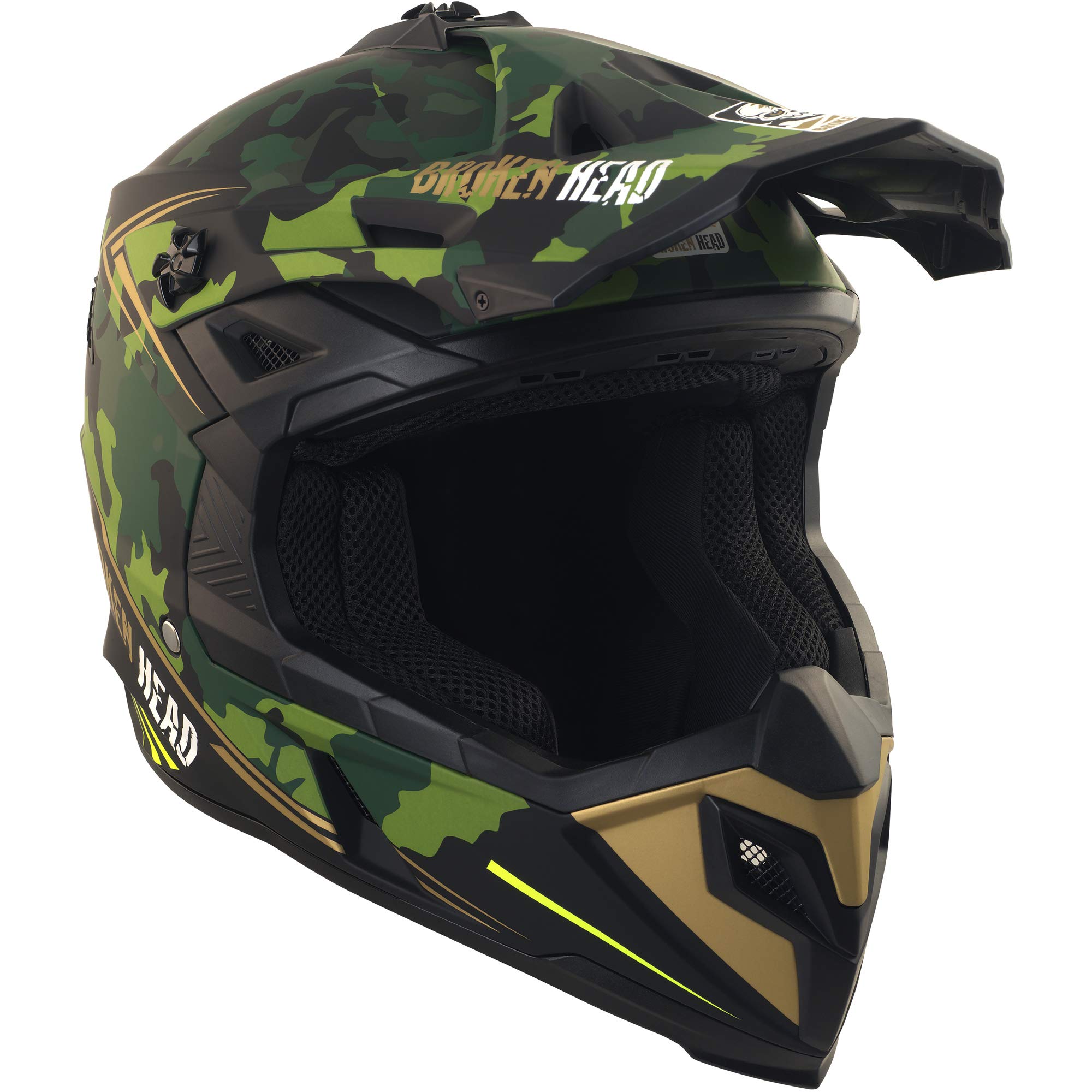 Broken Head leicher Motocross-Helm Squadron Rebelution Camouflage - Für Quad, Supermoto Enduro - Motorradhelm - MX