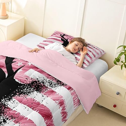 Miniatura 4 de Feelyou Juego de edredón de piel de vaca rosa y blanca para niñas y niños, edredón de animales salvajes y ciervos, decoración de habitación, juego