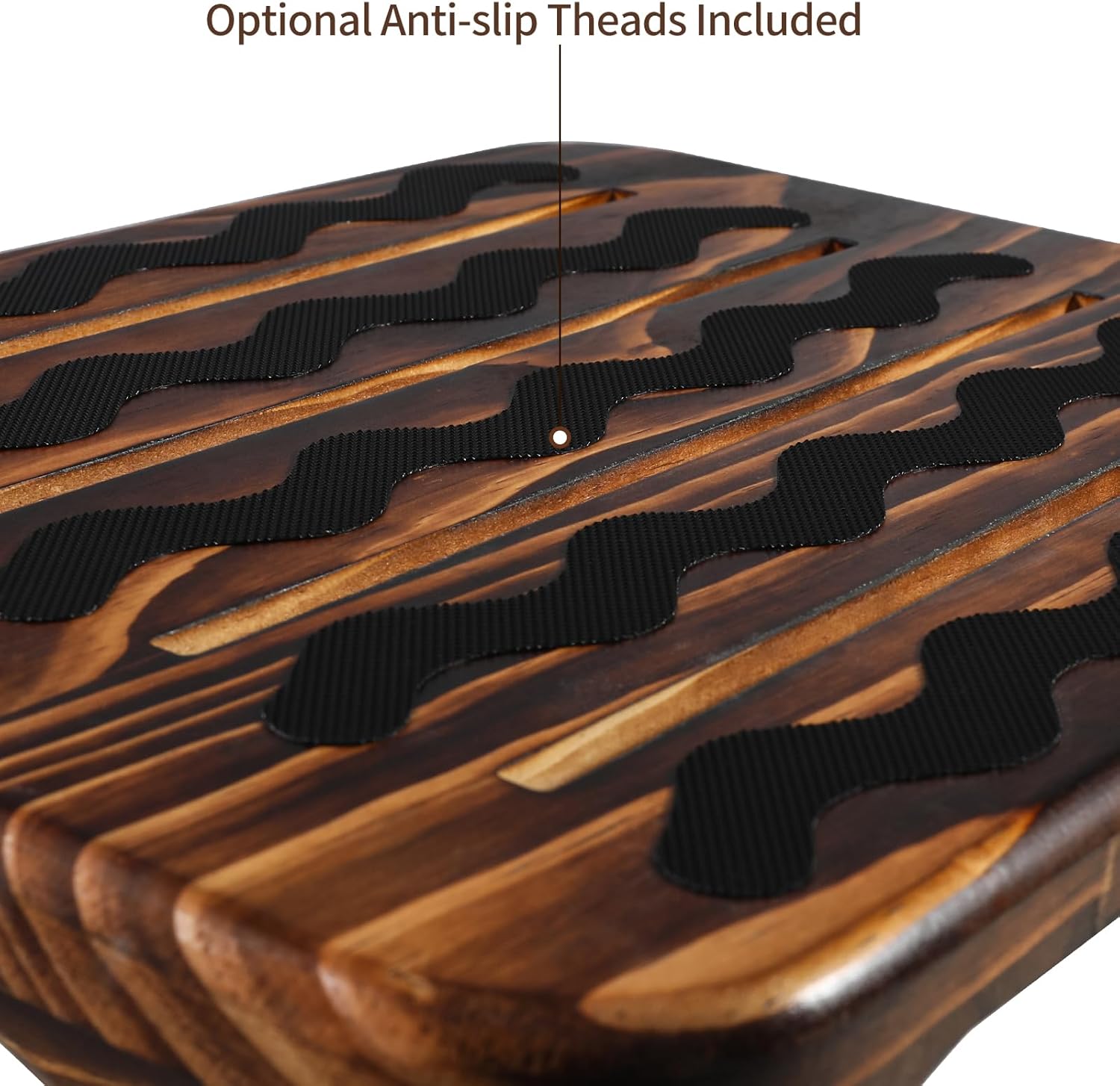 URFORESTIC Solid Wood Bed Step Stool Super Large/Bedside Steps for High Beds/Solid Wood Super Sturdy Hold Up to 500 LBS (Burned Finish)