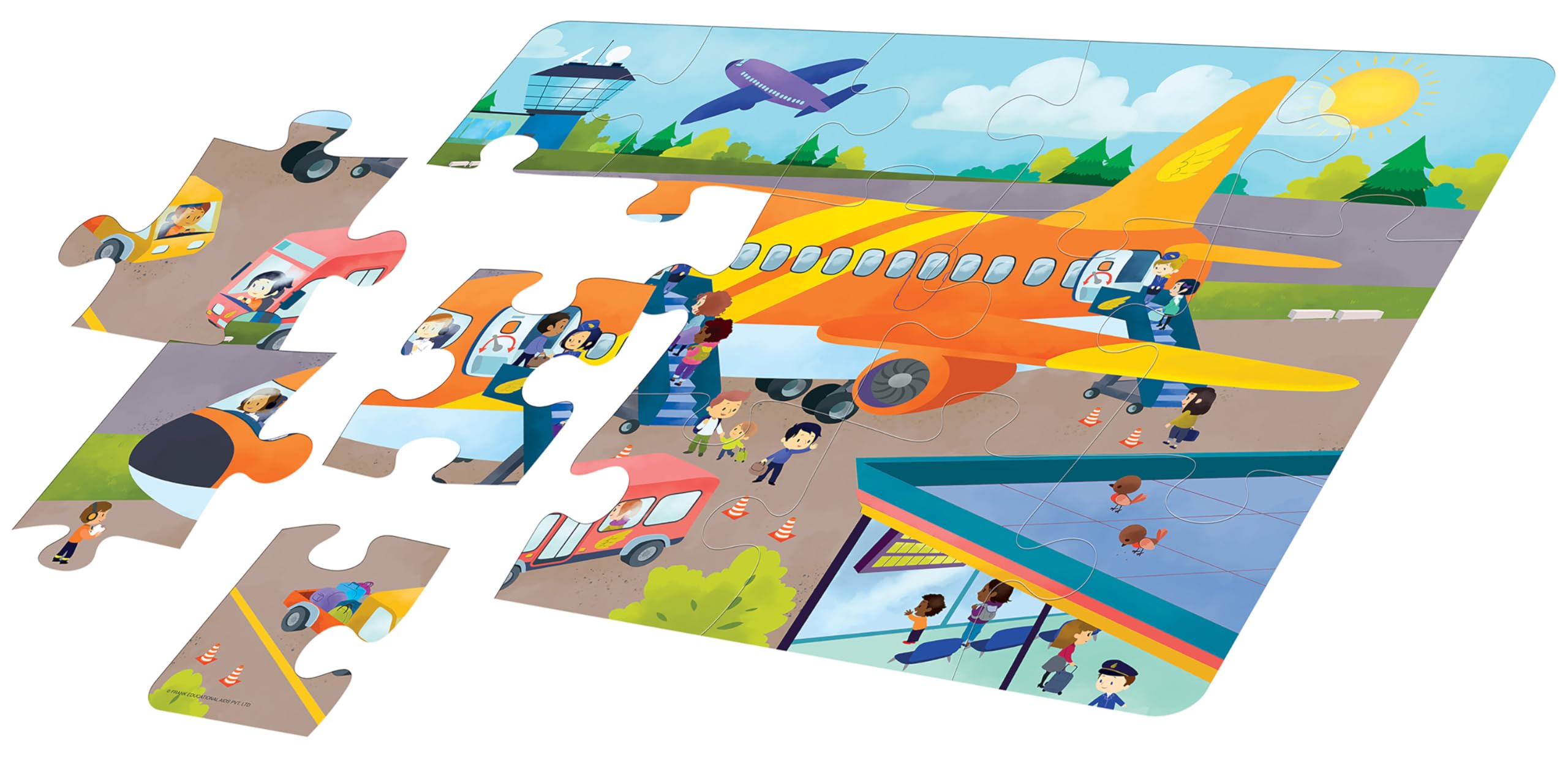 Frank Aeroplane Floor Puzzle (15 Pieces) | Fun & Educational Toy for Kids 3+ Year Old | Enhances Imagination, Coordination, and Patience - for Focus and Memory - 15202 1