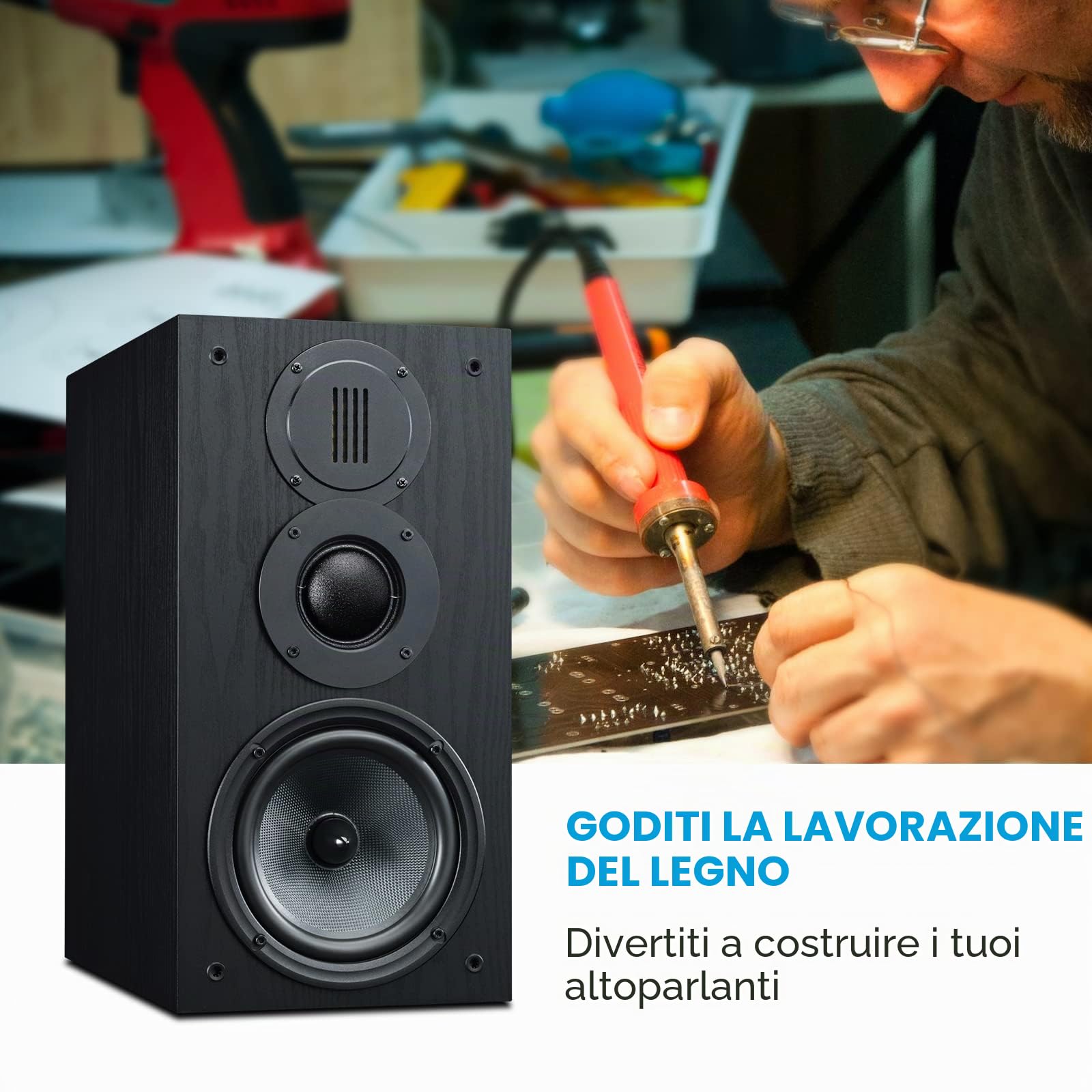 HiVi-Swans Coppia di altoparlanti passivi da scaffale fai da te, 3 vie, altoparlante, potenza di picco 120 Watt, per home theater, per surround o frontale