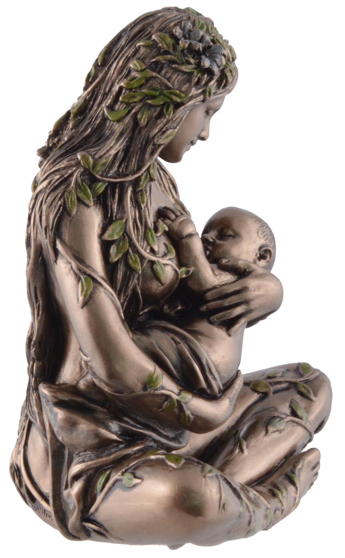 VOGLER Joh. Vogler GmbH Gaia - Figura de tierra con bebé en el pecho, color bronce