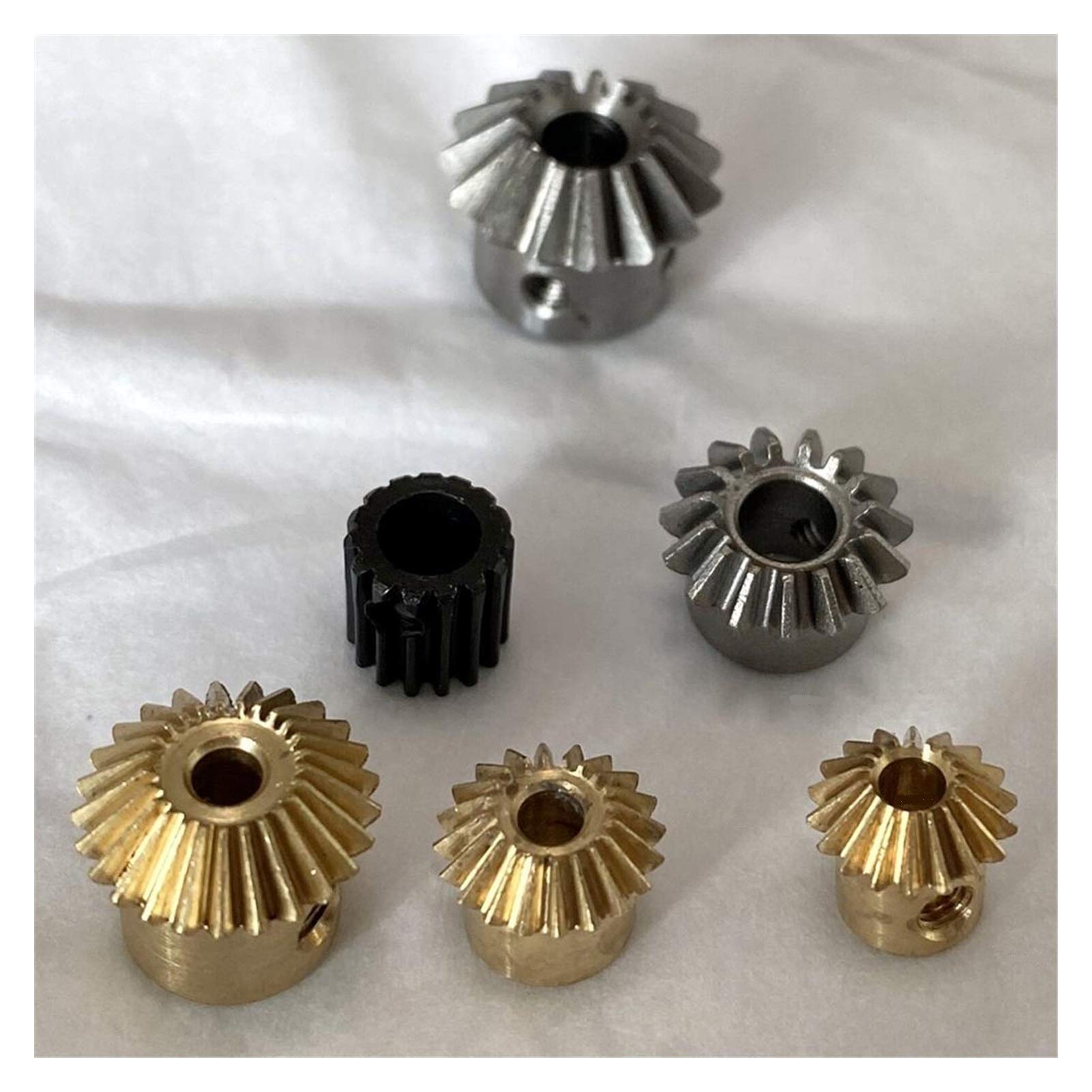 Motorgetriebe, Motorritzel aus Messing Motorgetriebe, Messingritzel, 2 Stück Kegelräder 0,4 M 12 T 0,5 M 13 T 18 T 23 T 25 T Kupferstahl 0,8 M 15 T 1 M 15 T 20 T 90-Grad-Übertragungsgetriebe GS (Farbe