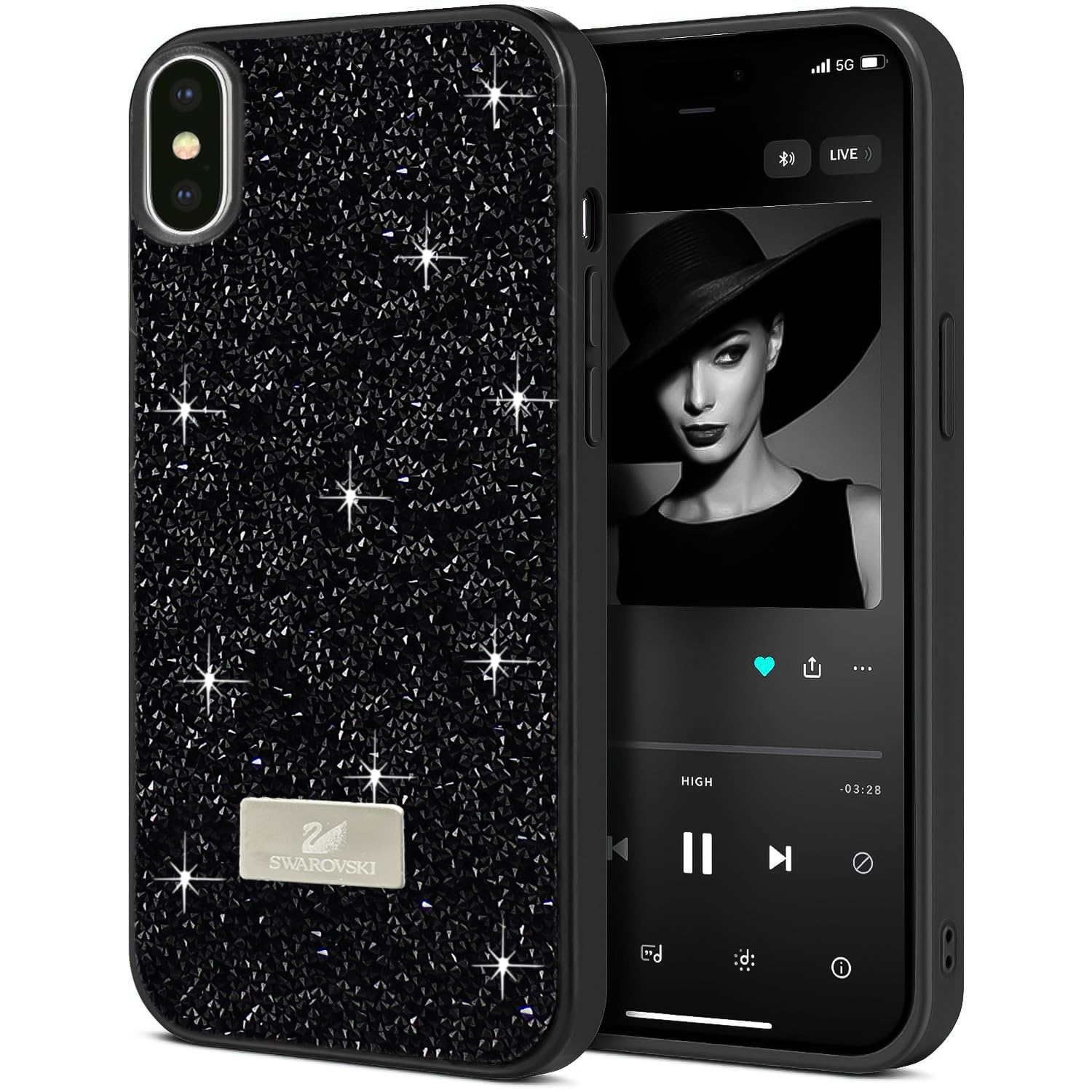 Dl3 Mobilak Case For iPhone X/iphone XS Case Glitter, Sparkle Diamond Crystal Bling Case with Bling, Ultra Thin Lightweight Full Body Shockproof Anti-Scratch Protective Cover