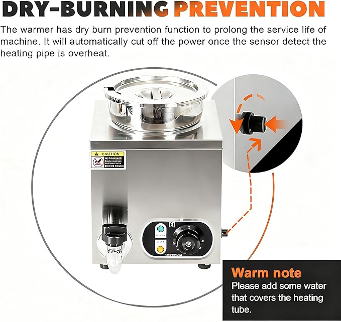 Olla Eléctrica Profesional de Acero Inoxidable con Control de Temperatura 86-185°F miniatura 6