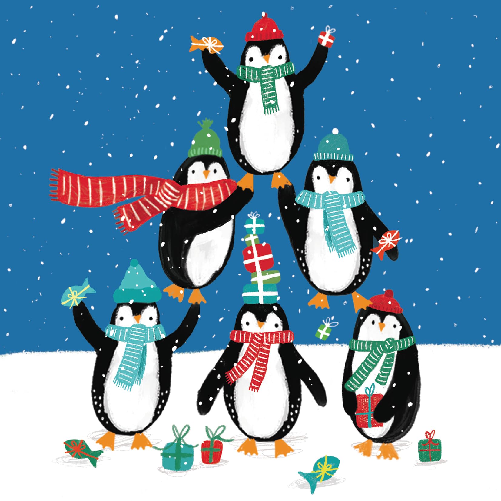 Alzheimer's Society Cute Penguin Festive Cards Pack of 10 - Animal Design Christmas Cards