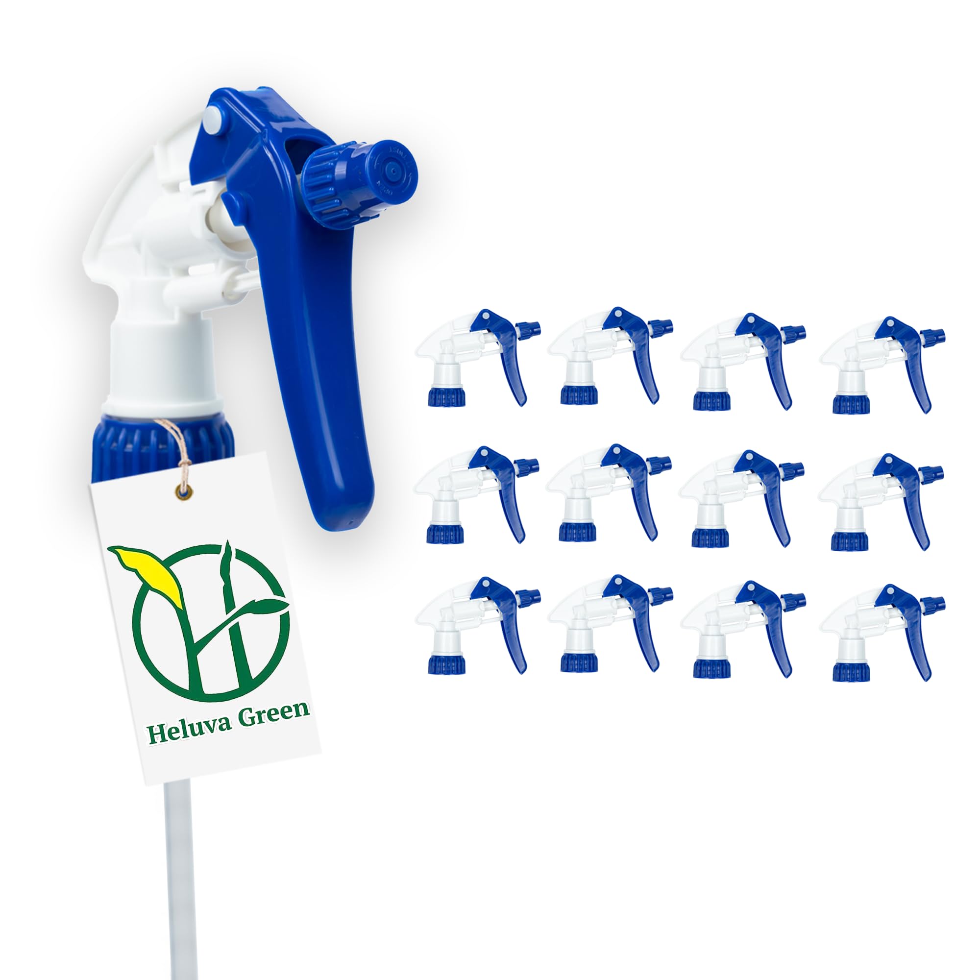 Heluva Green Spray Bottle Nozzle Replacement Tops, Blue 13 Pack