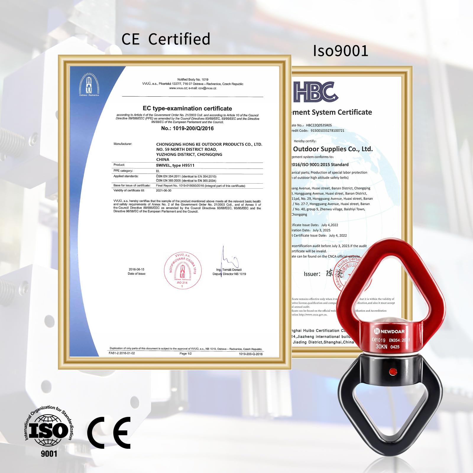 NewDoar Swing Swivel, Dispositivo Girevole Micro Rotatore Certificato CE 30KN per Altalena Danza Aerea/Yoga/Altalena/Amaca Sospesa/Arboricoltore di Arrampicata su Roccia