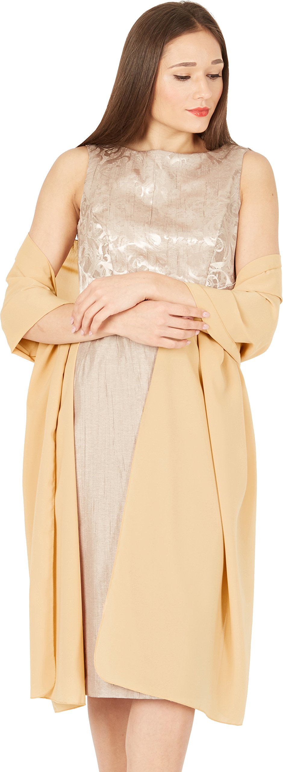 Blackbutterfly Women's Gold Chiffon Bridesmaid Wedding Evening Shawl Wrap (, 19W / 95L)