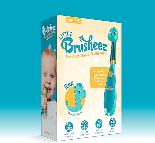 Miniatura 8 de Brusheez Cepillo de dientes sónico para niños pequeños - Cepillo de dientes seguro y suave para edades 1-3 con temporizador de 2 minutos incorporado