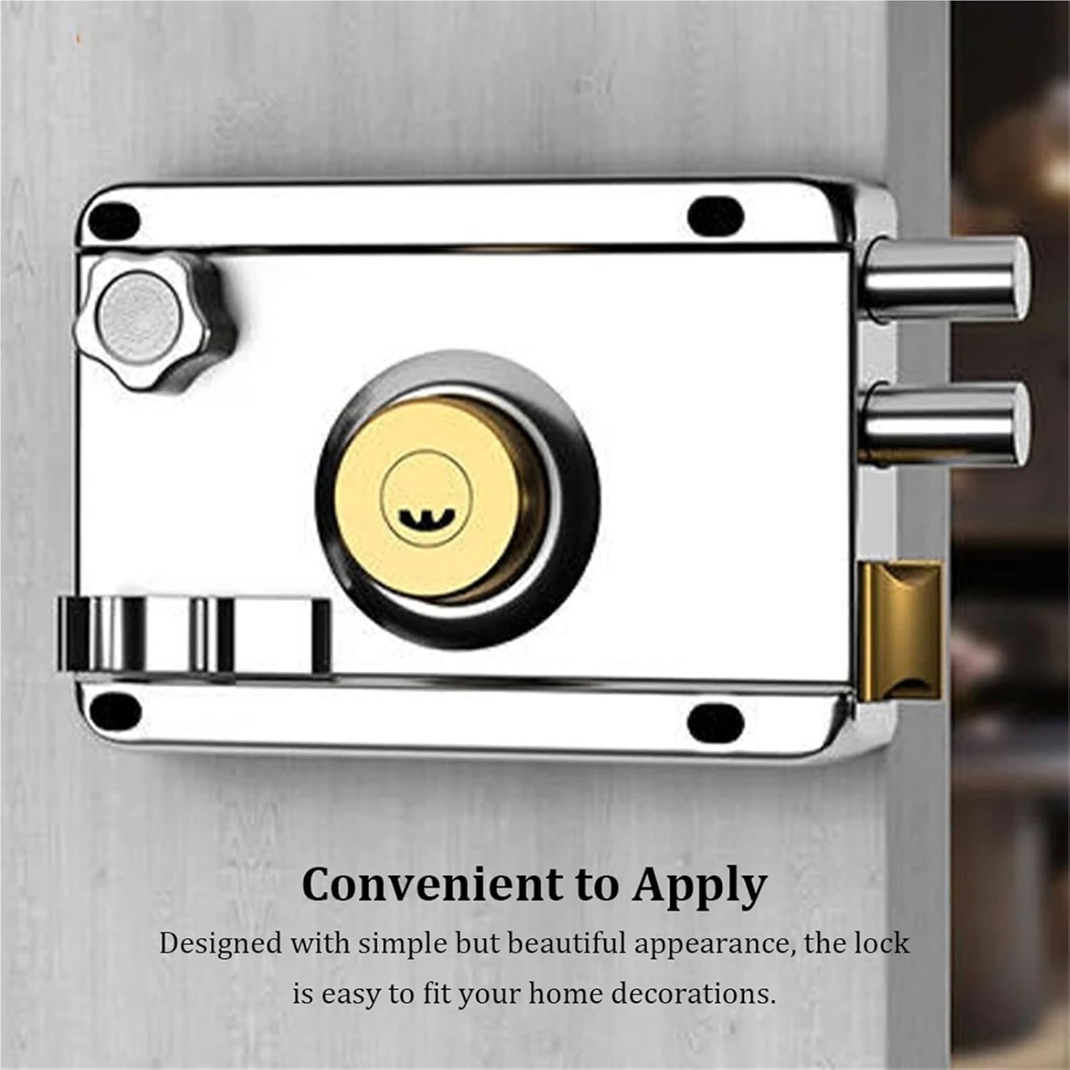 Exterior Iron Door Locks Security Theft Lock Multiple Insurance Lock Wood Gate Lock Hardware Household Indoor Dormitory 1Pcs(Right Open)