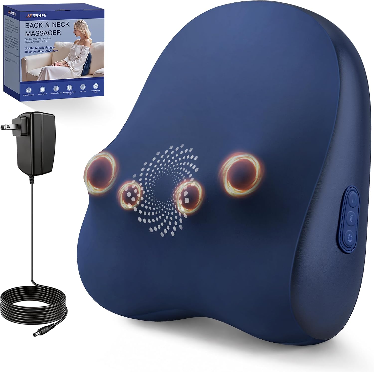 【給腰背溫暖擁抱】JZBRAIN 電動按摩靠墊 $29.99