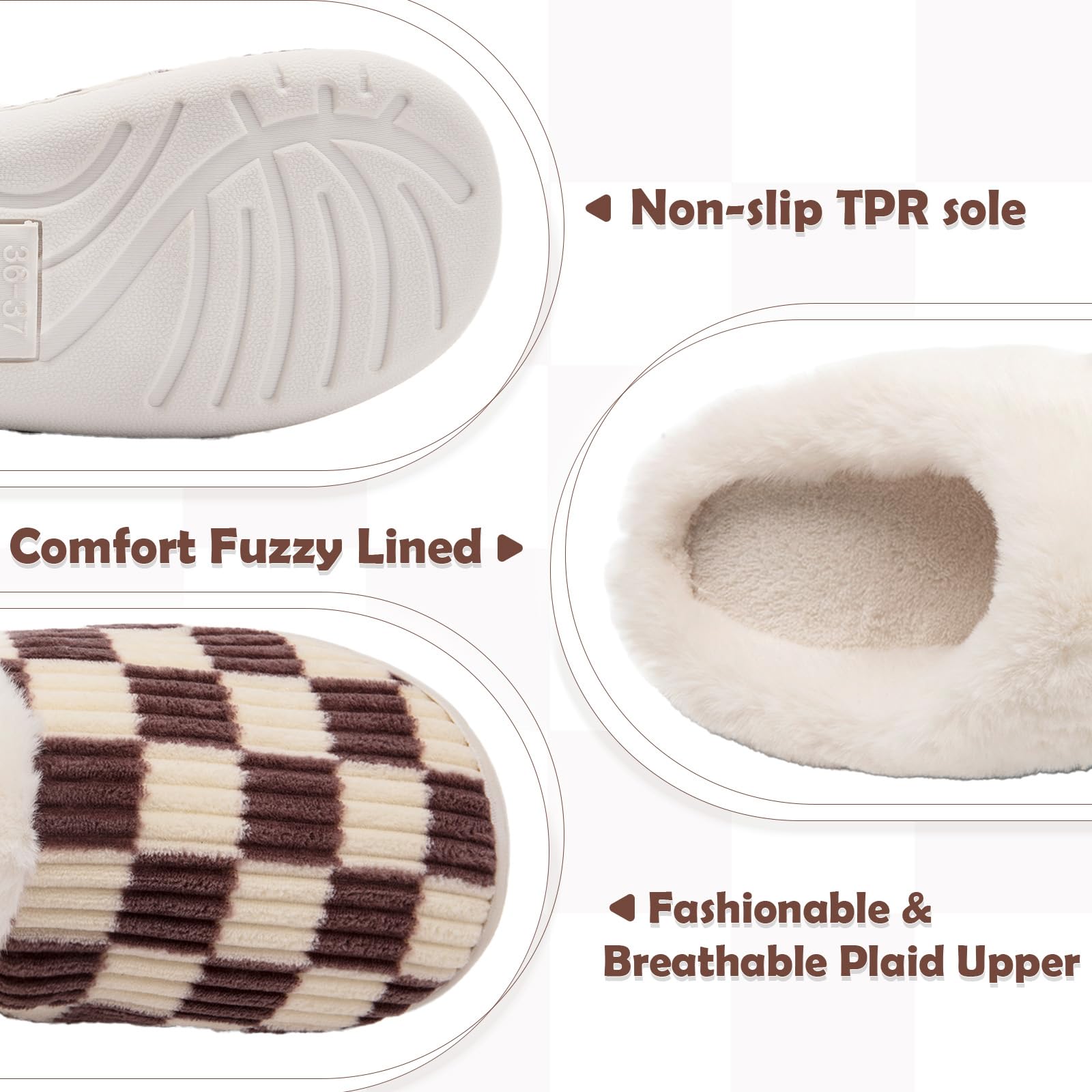 Waysoland Pantofole Donna Uomo Invernali,Ciabatte Donna Uomo Invernali Fuzzy Memory Foam Scivolare su Suola antispuggente Camera da letto Pantofole soffici Interno Esterno