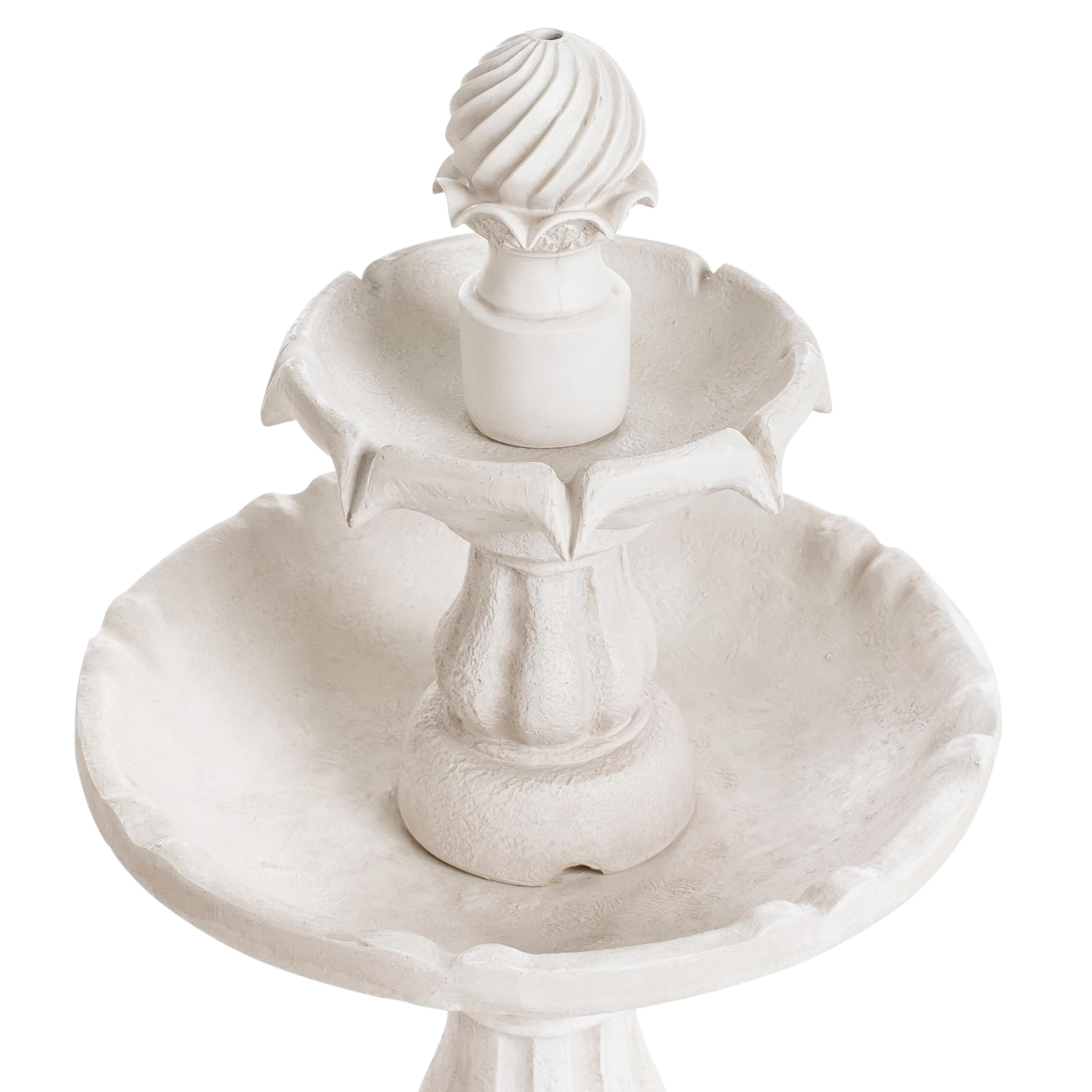 Fontaine de Jardin en Résine Cascade Accessoire d'Extérieur Beige Clair Limbara