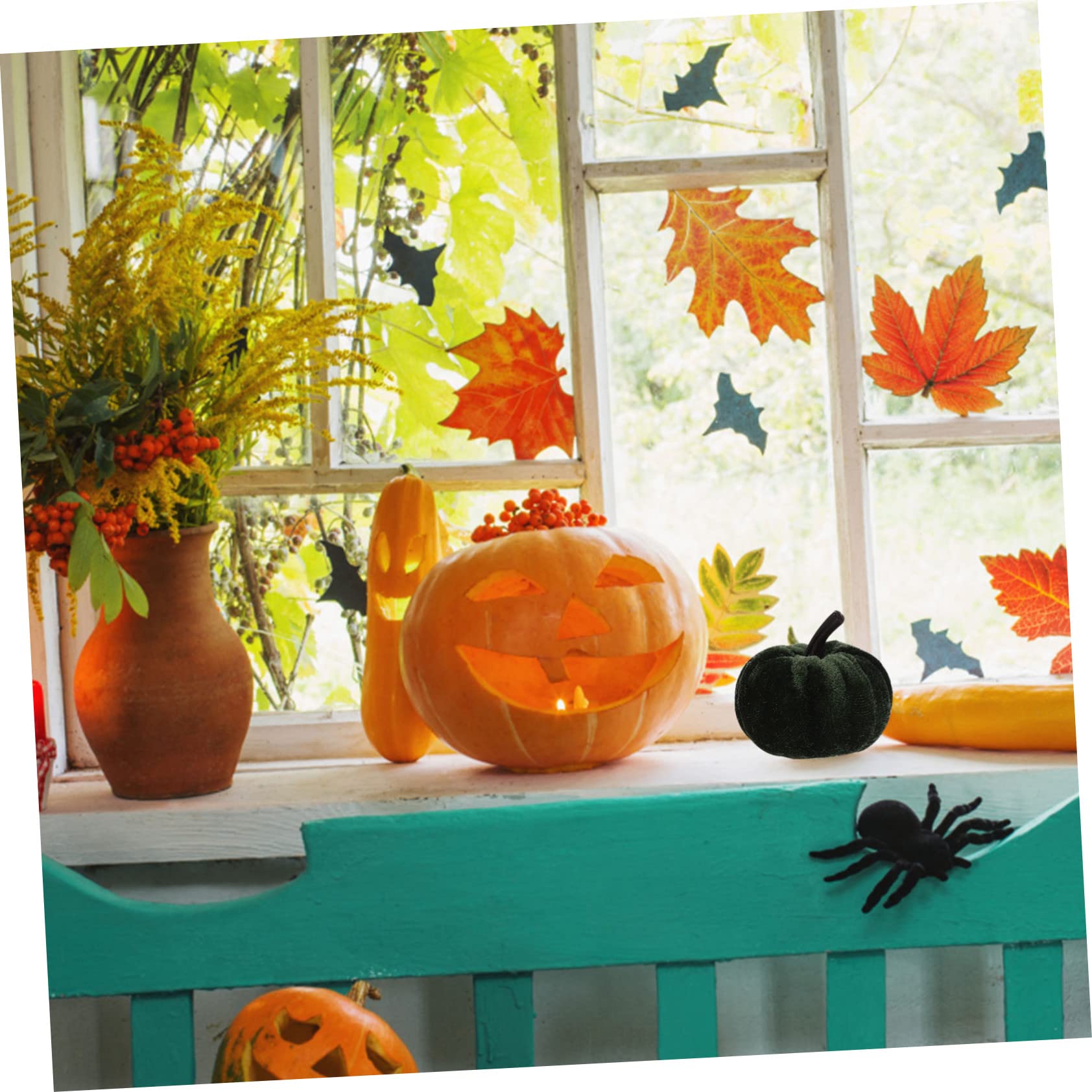 TOPBATHY 3 Set Di Decorazioni Di Zucca Realistiche Zucche Da Festival Statue Di Zucca Artificiali Design Delicato Per Tavolo Da Pranzo Con Finestra 15 Pezzi * 3