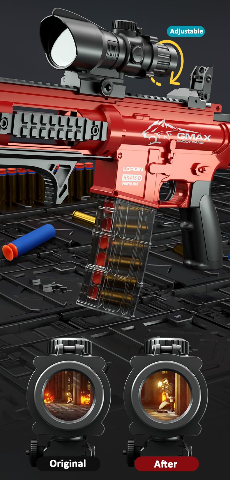 Pistolet zabawka, M416 Shell Ejection Soft Bullet Gun EVA Soft Sniper Rifle Blaster Weapon Toys Gun Zabawki Prezent urodzinowy dla chłopców, dziewcząt, nastolatków, czerwony