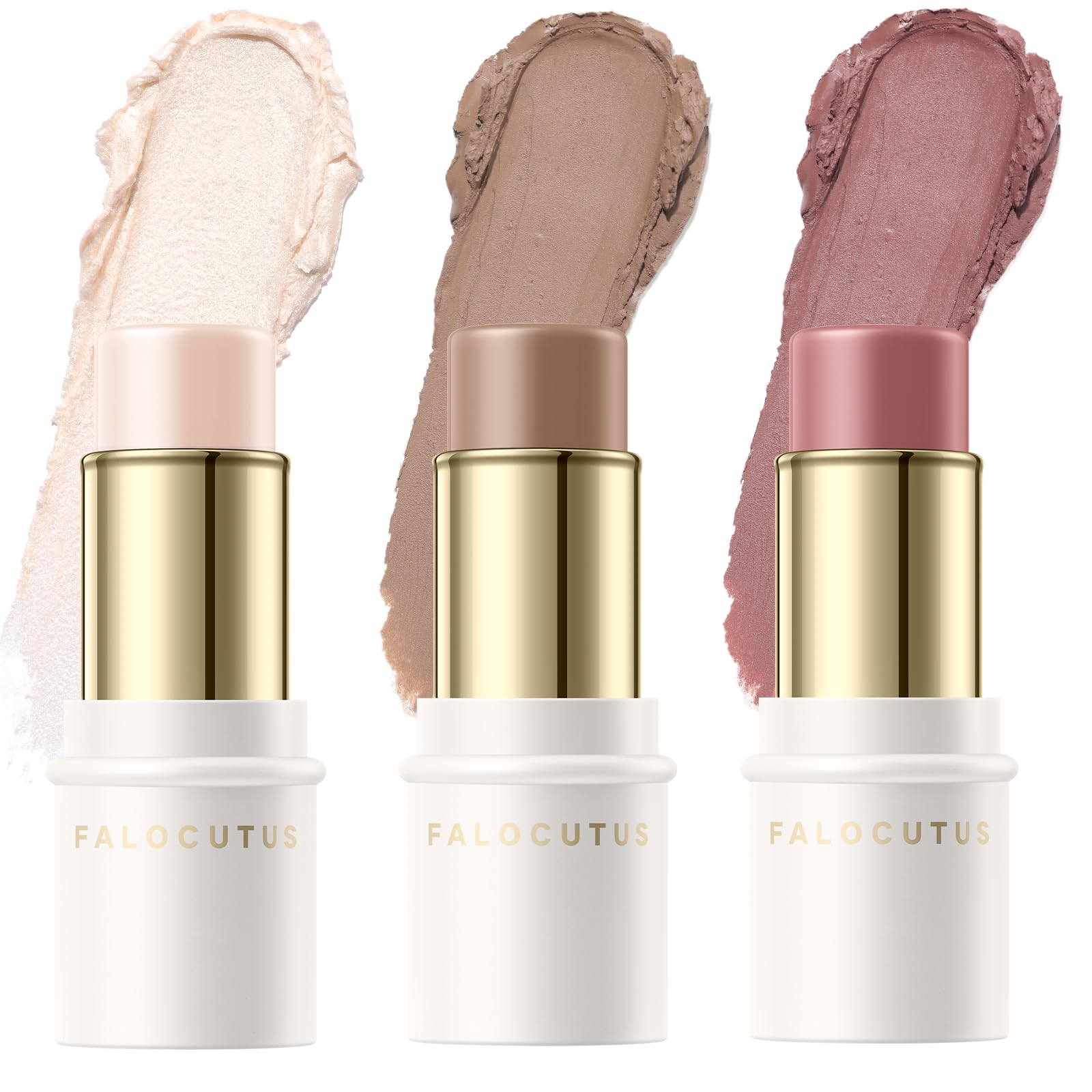 3 Pcs LIGHT-WARM Contour Stick Set,Professional Makeup Kit for All Skin N-LIGHT-WARM