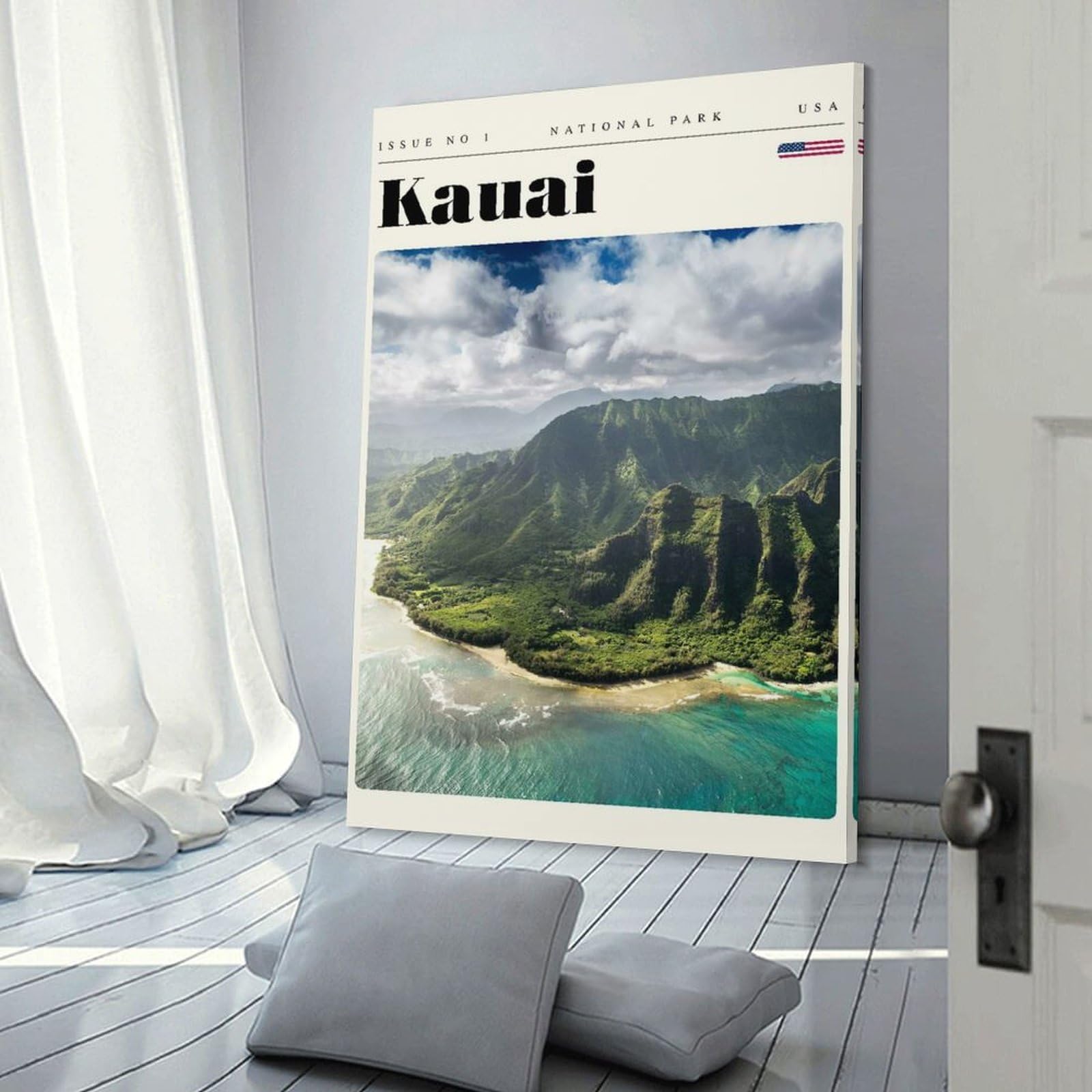 Junmoney Kauai Hawaii National Park Travel Art Wall Art Print, 20x30inch(50x75cm), for Lounge Decor, Bedroom Walls Or Flats, Decorative Artwork for Empty Walls