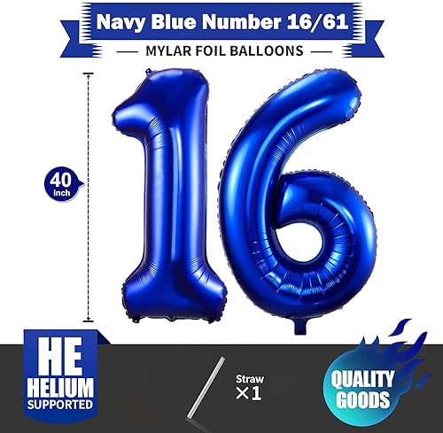 Vista 37 de Globos azul marino con el número 3, globos digitales de número 3 de 40 pulgadas, color azul oscuro, globos digitales grandes de Mylar para fiesta